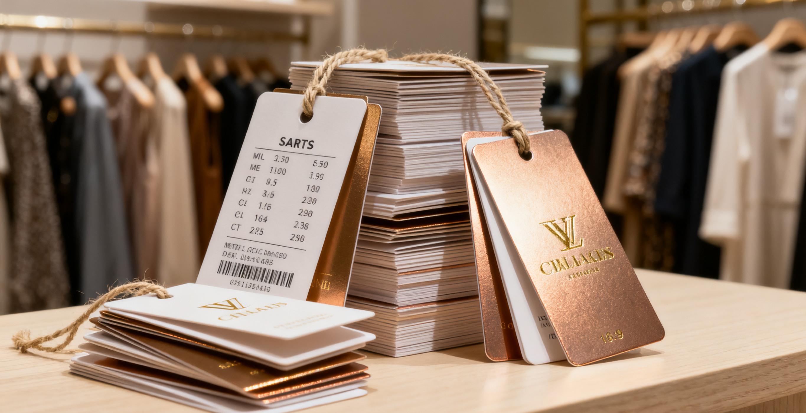  High-quality printed tags for fashion clothing display